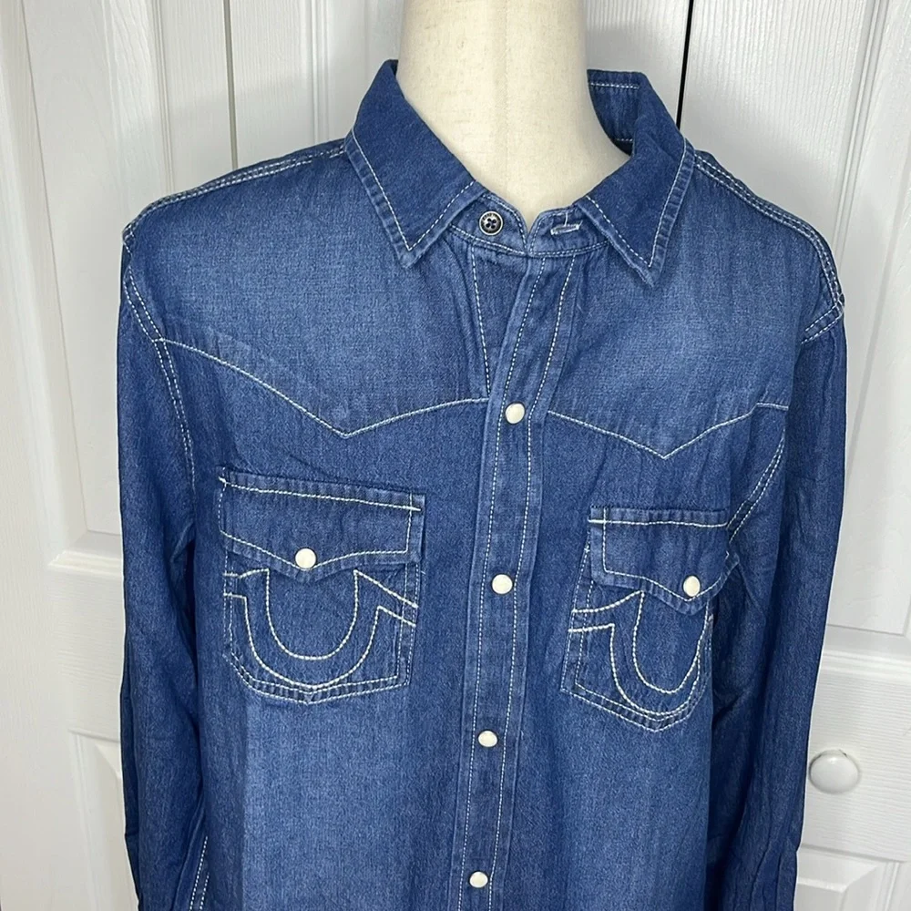 True Religion Denim Button Down Shirt-NWT